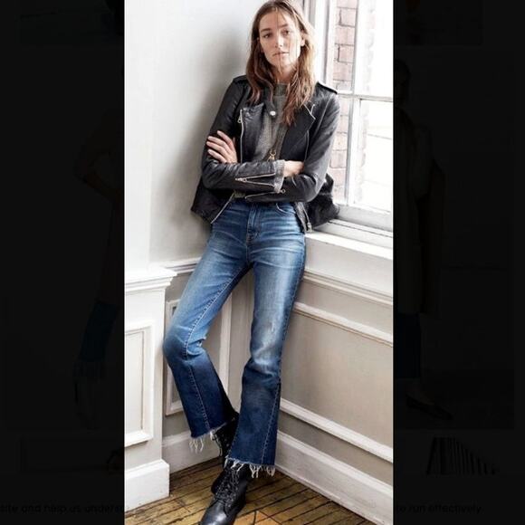 DEREK LAM 10 CROSBY GIA High Rise Crop Flare Jeans | Italian Denim | Sz 25" NEW - Picture 7 of 15